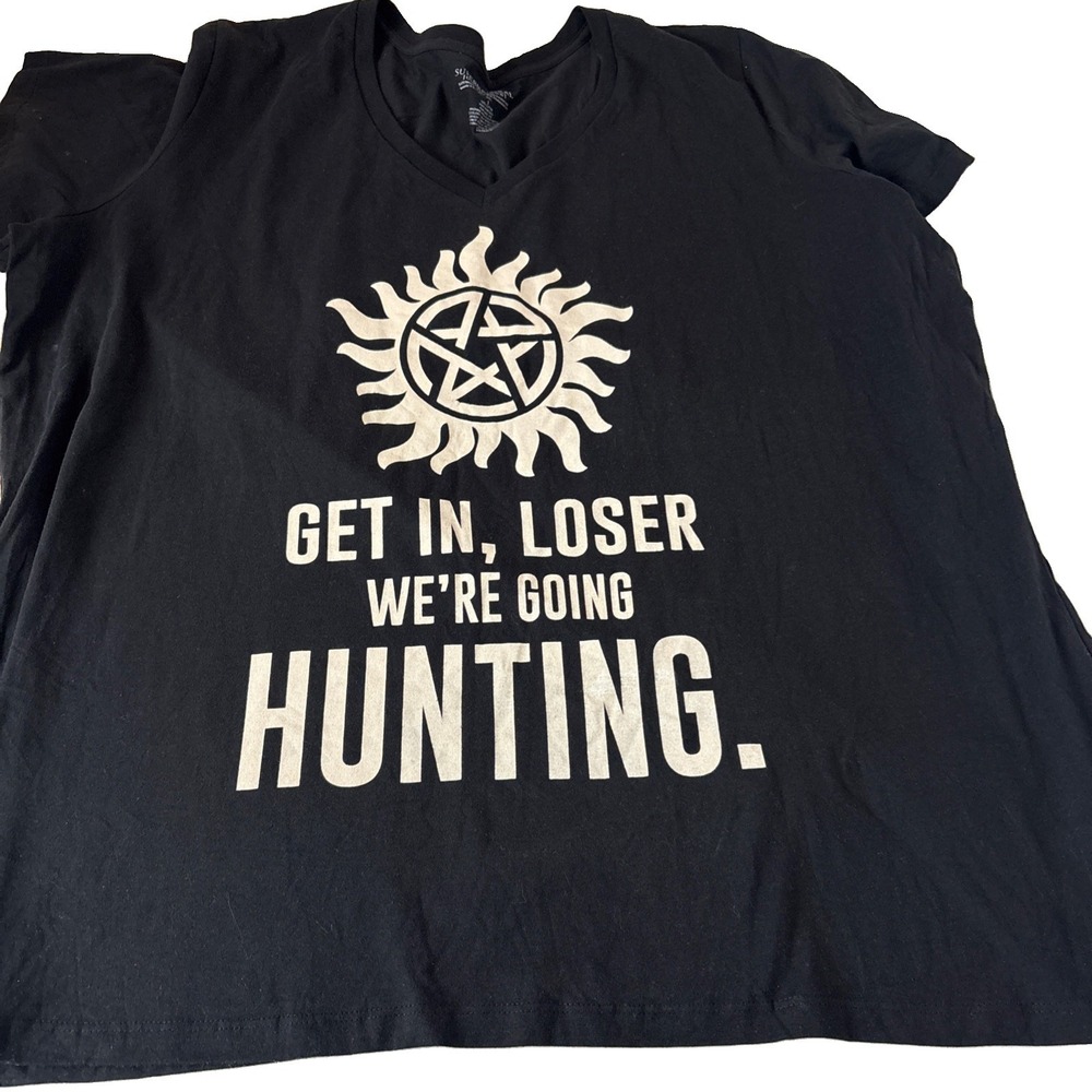 Supernatural t-shirt sz 5X Get in loser We're going Hunting V-neck TV Series